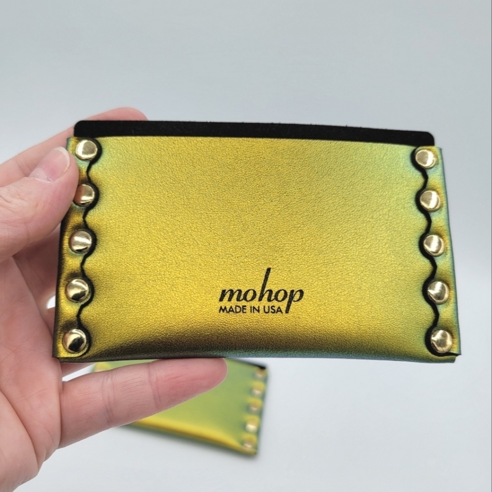 Iridescent Card Holder Vegan Leather New #2521